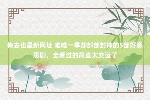 俺去也最新网址 唯唯一季却部部封神的5部好意思剧，全看过的简直太交运了