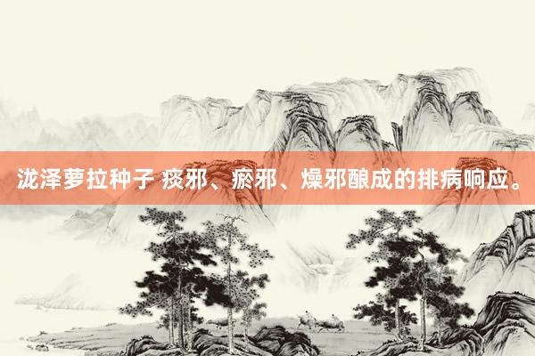 泷泽萝拉种子 痰邪、瘀邪、燥邪酿成的排病响应。